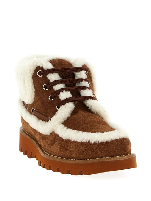 Valentino Garavani VLogo-detail lace-up leather boots - Brown - zdjęcie produktu nr 1