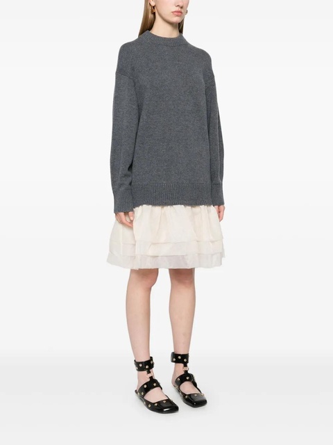 Maje wool-organza dual-fabric dress - Grey - zdjęcie produktu nr 2