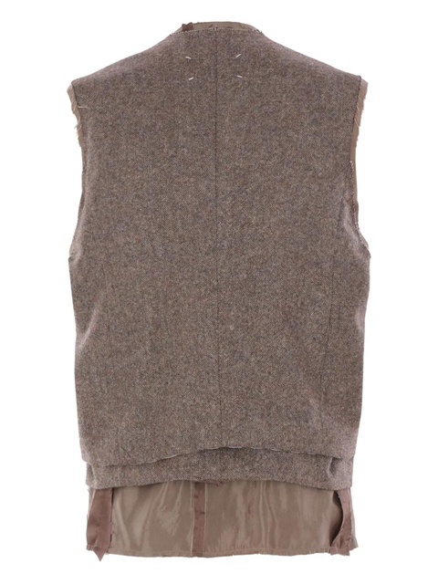 Maison Margiela flap-pocket wool gilet - Brown - zdjęcie produktu nr 2