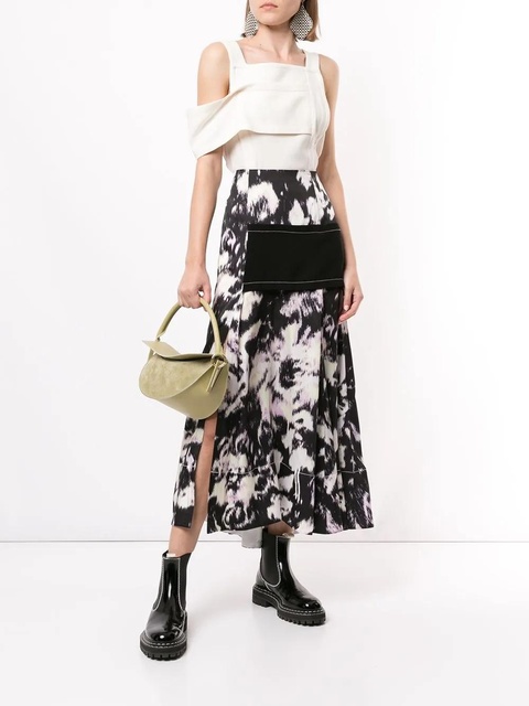 3.1 Phillip Lim panelled cold-shoulder top - White - zdjęcie produktu nr 2