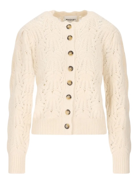 ISABEL MARANT button-detailed lace-knit cardigan - Neutrals - zdjęcie produktu nr 1