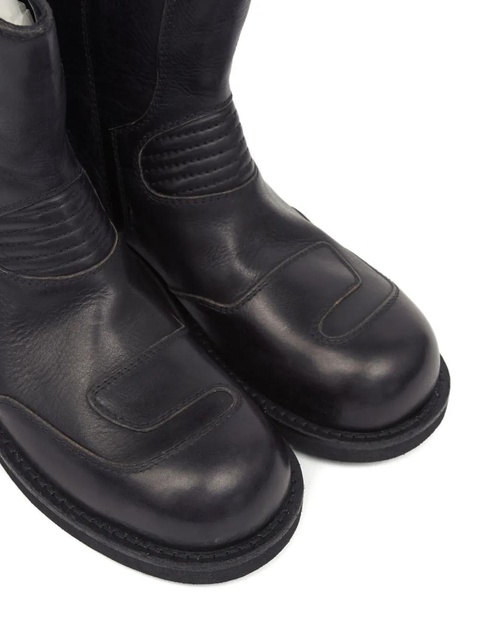 MM6 Maison Margiela leather combat boots - Black - zdjęcie produktu nr 2