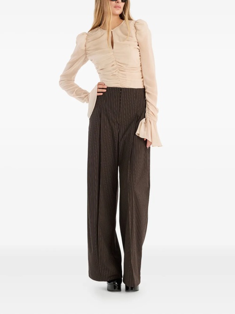ROTATE BIRGER CHRISTENSEN pinstripe wide-leg trousers - Brown - zdjęcie produktu nr 1