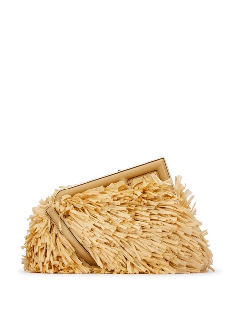 FENDI Fendi First raffia shoulder bag - Neutrals - zdjęcie produktu nr 1