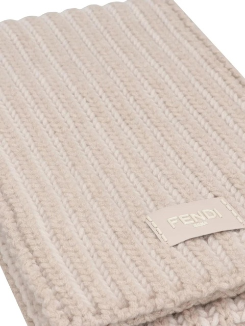 FENDI logo-patch scarf - Neutrals - zdjęcie produktu nr 2