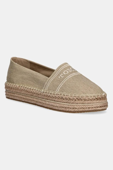 Tommy Hilfiger espadryle DENIM PLATFORM ESPADRILLE kolor beżowy na platformie FW0FW08543 - zdjęcie produktu nr 1