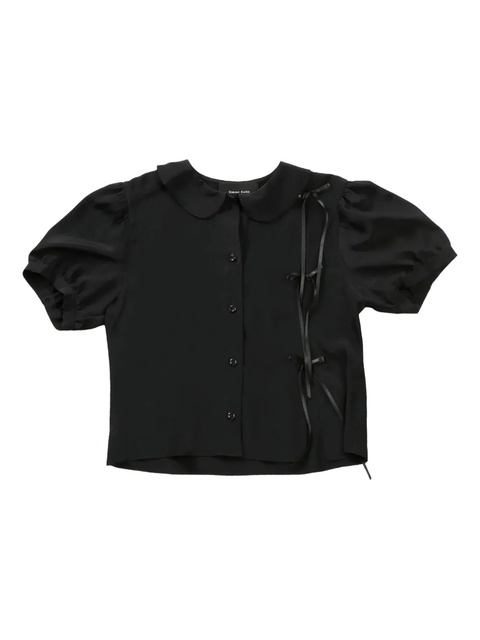 Simone Rocha bow-detail puff-sleeves shirt - Black - zdjęcie produktu nr 1