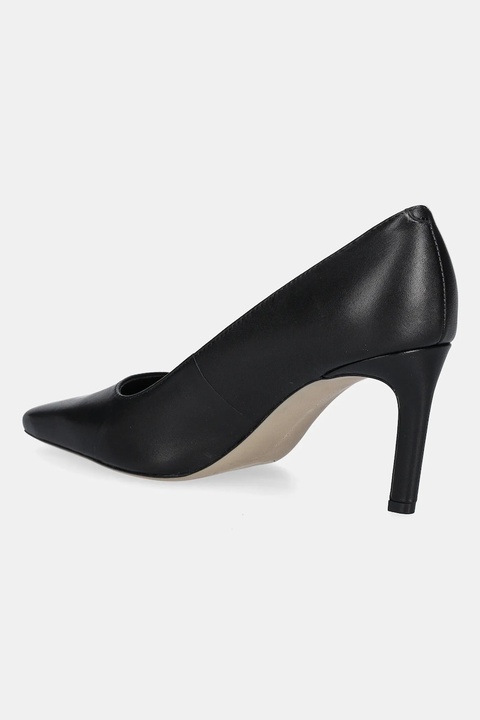 Tommy Hilfiger szpilki skórzane TH LOGO LEATHER PUMP SLANTED HL kolor czarny FW0FW08993 - zdjęcie produktu nr 2