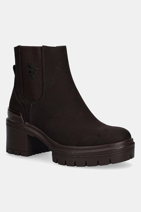 U.S. Polo Assn. sztyblety HALEY009A damskie kolor brązowy na słupku HALEY009W/EH1 - zdjęcie produktu nr 1