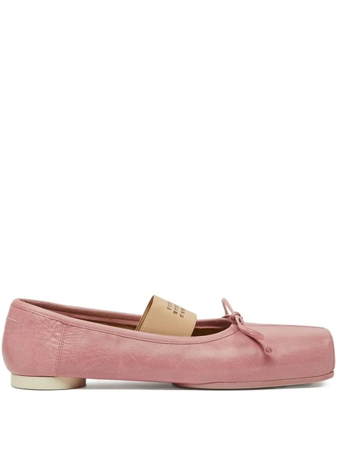 MM6 Maison Margiela square-toe bow ballet flats - Pink - zdjęcie produktu nr 1