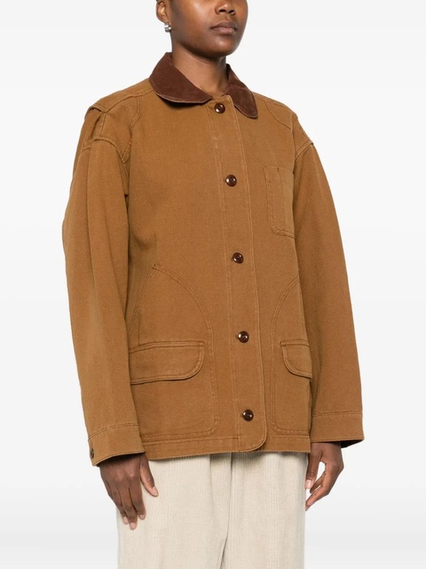 DÔEN Pascual contrast-collar patch-pocket jacket - Brown - zdjęcie produktu nr 2