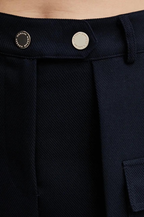 Morgan szorty SHONAU damskie kolor granatowy gładkie high waist SHONAU - zdjęcie produktu nr 2