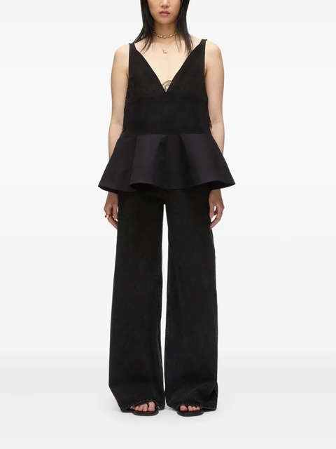 3.1 Phillip Lim lace-panel peplum top - Black - zdjęcie produktu nr 1