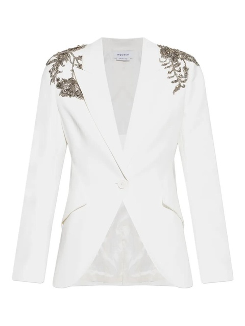 Alexander McQueen embellished shoulder blazer - White - zdjęcie produktu nr 1