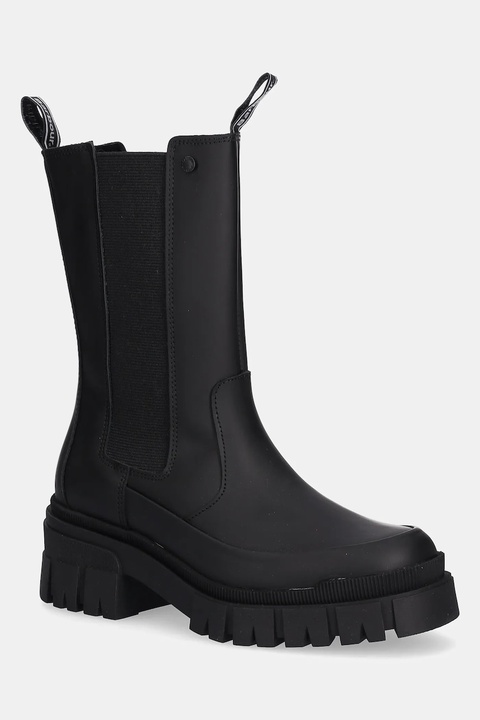 Barbour sztyblety skórzane Sidneigh damskie kolor czarny na platformie LFO0785BK31 - zdjęcie produktu nr 1
