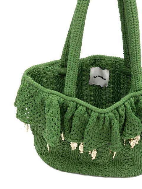 SANDRO crochet tote bag - Green - zdjęcie produktu nr 2