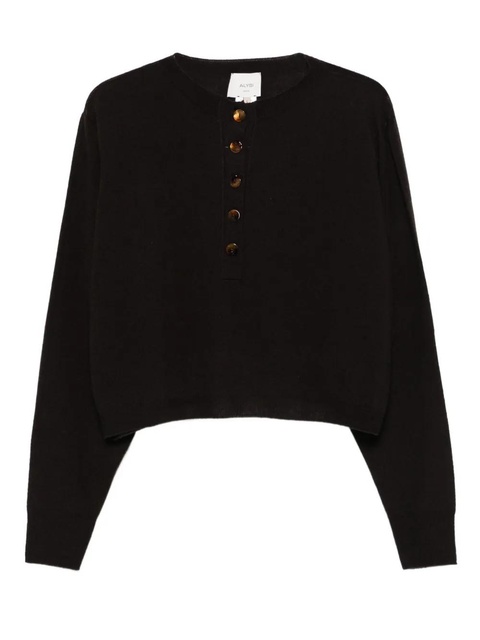 Alysi button-placket cashmere sweater - Brown - zdjęcie produktu nr 1