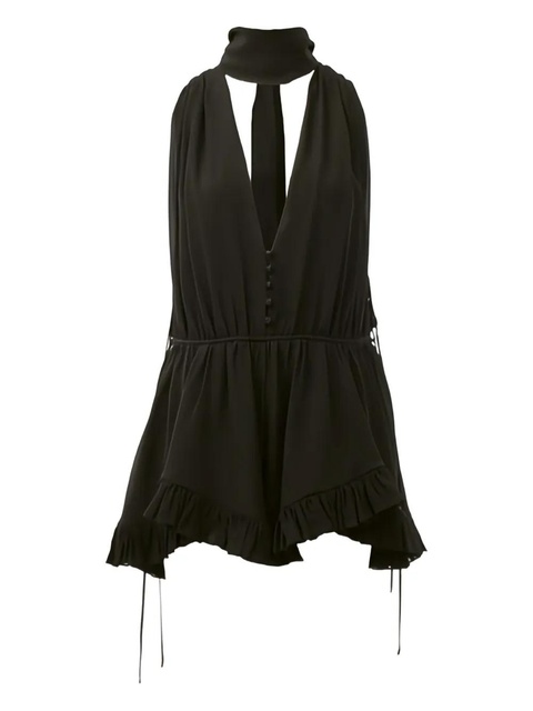 Chloé v-neck ruffled jumpsuit - Black - zdjęcie produktu nr 1