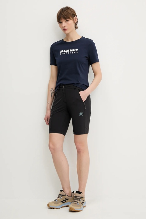 Mammut szorty outdoorowe Runbold IV damskie kolor czarny gładkie high waist 1023-01200 - zdjęcie produktu nr 2