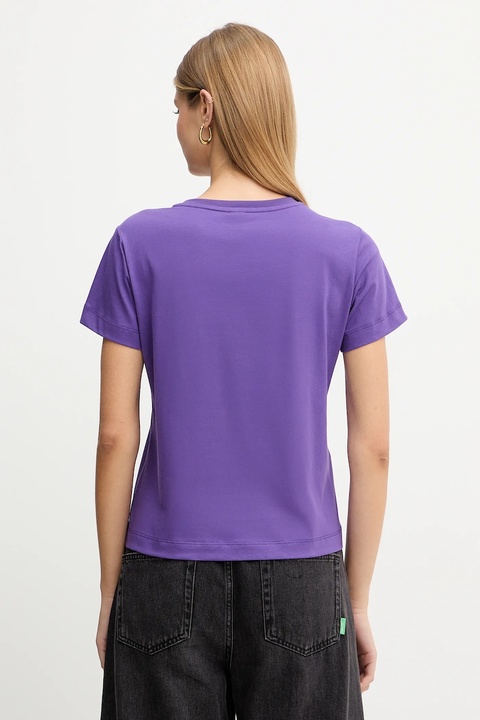 Pinko t-shirt bawełniany damski kolor fioletowy 103320 A2RN - zdjęcie produktu nr 2