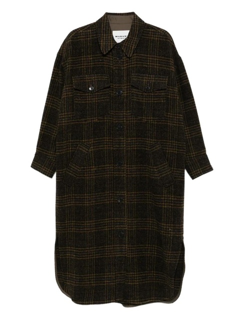 MARANT ÉTOILE checked wool single-breasted coat - Brown - zdjęcie produktu nr 1