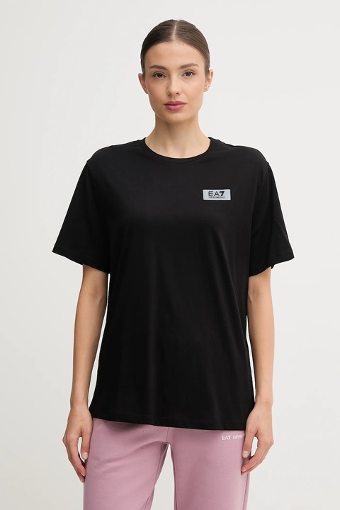 EA7 Emporio Armani t-shirt bawełniany damski kolor czarny AF12503.7W000407 - zdjęcie produktu nr 1