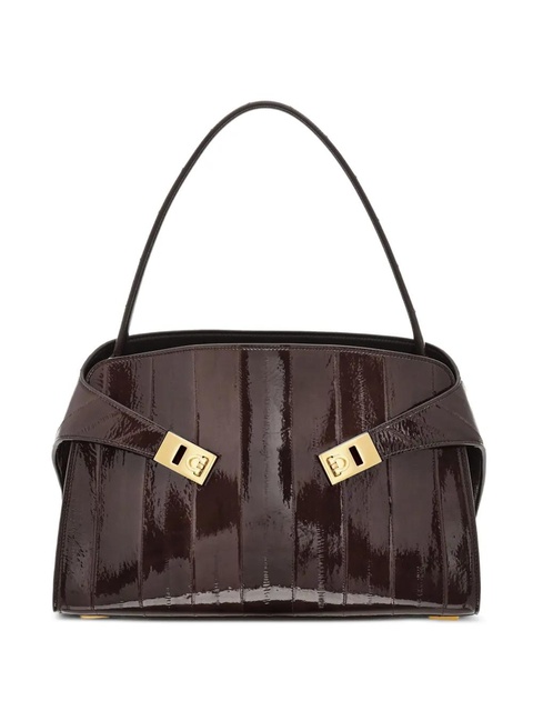 Ferragamo medium Hug Gancini-buckles eel-skin shoulder bag - Brown - zdjęcie produktu nr 1