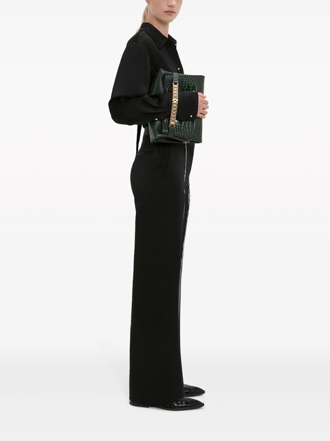 Victoria Beckham Chain Pouch crocodile-effect clutch bag - Green - zdjęcie produktu nr 2