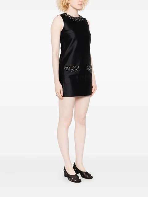 Self-Portrait embellished-pocket mini dress - Black - zdjęcie produktu nr 2