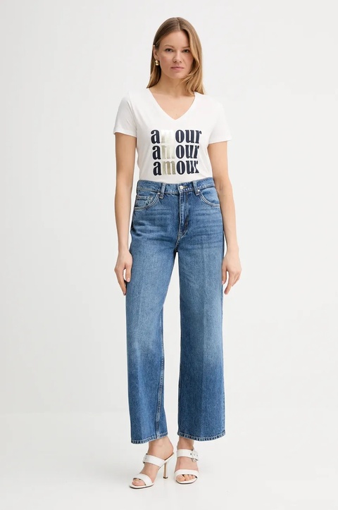 Morgan t-shirt DAMOUR damski kolor biały DAMOUR - zdjęcie produktu nr 1