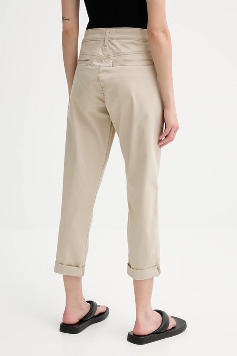 G-Star spodnie damskie kolor beżowy fason chinos high waist D25257-D715 - zdjęcie produktu nr 2