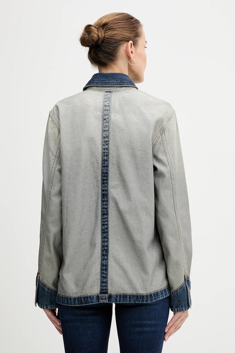 Calvin Klein Jeans kurtka jeansowa bawełniana kolor niebieski przejściowa LV047D753G - zdjęcie produktu nr 2