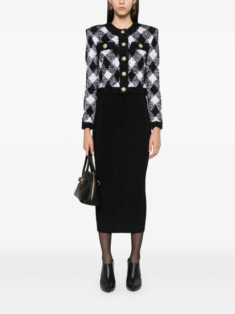 Balmain plissé-effect midi skirt - Black - zdjęcie produktu nr 2