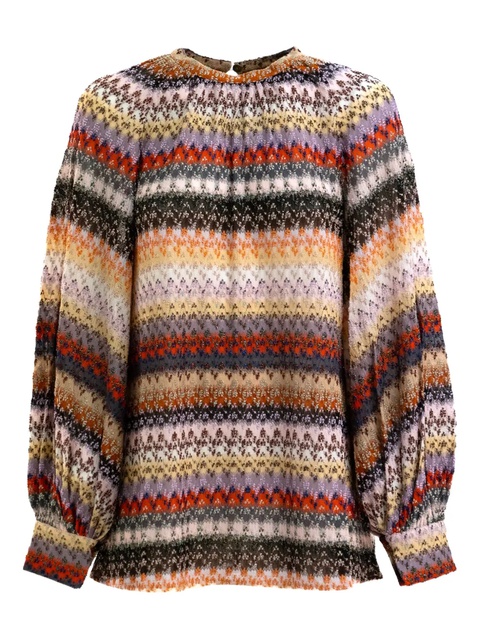 Missoni striped balloon-sleeve top - Neutrals - zdjęcie produktu nr 2