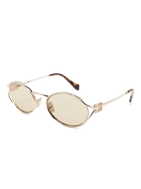 Miu Miu Eyewear oval-frame sunglasses - Gold - zdjęcie produktu nr 2