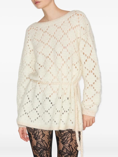 ISABEL MARANT Merida diamond-pattern pullover - Neutrals - zdjęcie produktu nr 2