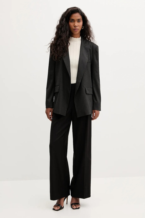 Marella spodnie Emme by Marella damskie kolor czarny proste high waist 2525136141200 - zdjęcie produktu nr 1