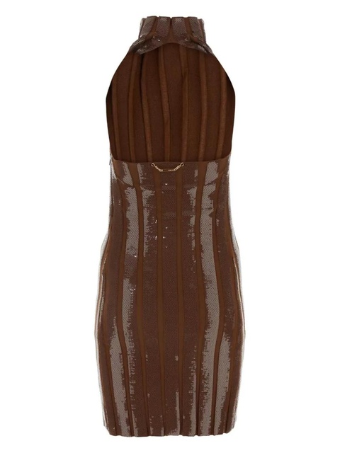 FENDI sequin-embellished wool mini dress - Brown - zdjęcie produktu nr 2