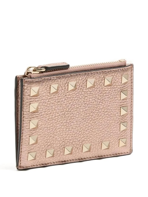 Valentino Garavani Rockstud grainy card holder - Pink - zdjęcie produktu nr 2