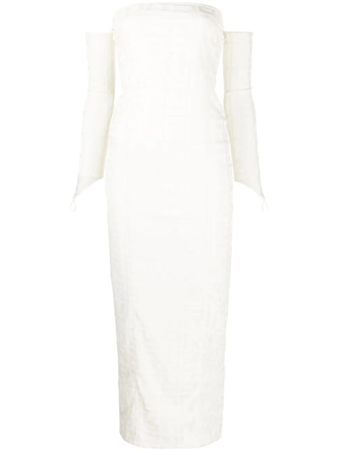 ROTATE BIRGER CHRISTENSEN monogram-jacquard maxi dress - Neutrals - zdjęcie produktu nr 1
