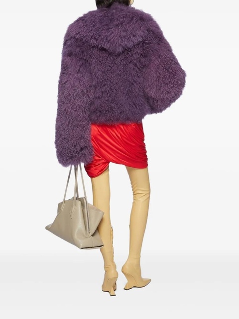 The Attico mongolian-fur long-sleeves jacket - Purple - zdjęcie produktu nr 1