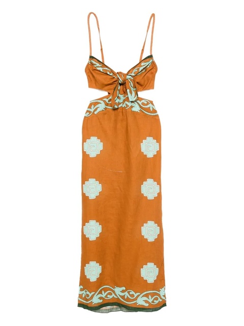 Johanna Ortiz Los Siete Mares midi dress - Brown - zdjęcie produktu nr 1