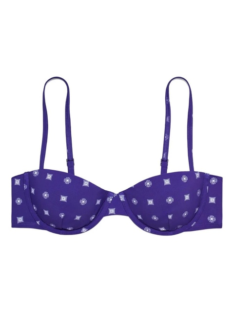 Tory Burch geometric-pattern bikini top - Blue - zdjęcie produktu nr 1