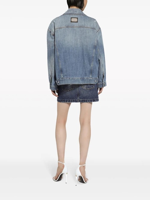 Dolce & Gabbana logo-patch cotton denim jacket - Blue - zdjęcie produktu nr 2