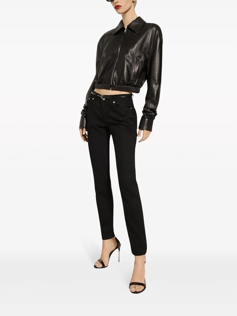 Dolce & Gabbana low-rise cotton-blend skinny jeans - Black - zdjęcie produktu nr 1