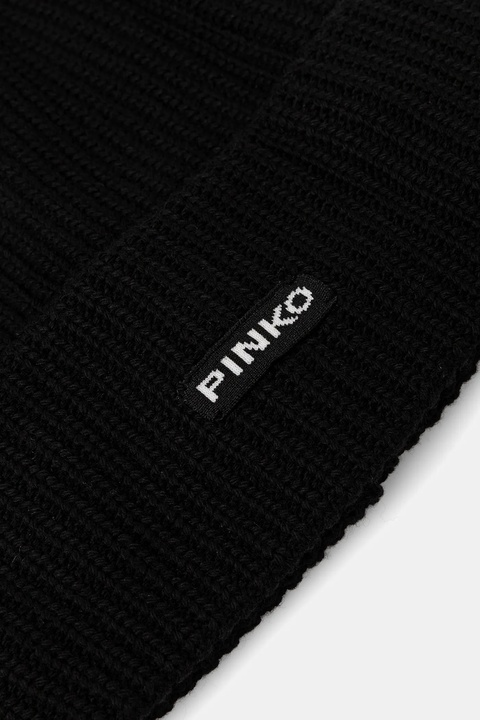 Pinko czapka z dodatkiem wełny kolor czarny 105993 A2Z4 - zdjęcie produktu nr 1
