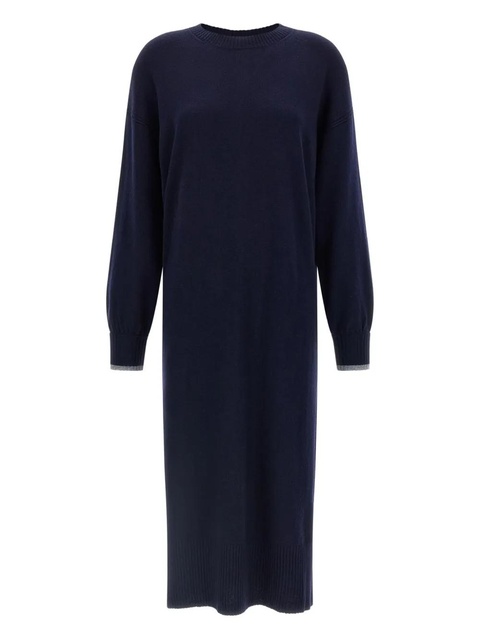PINKO crew-neck contrast-trim maxi dress - Blue - zdjęcie produktu nr 1