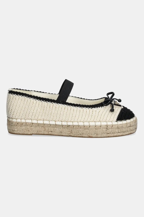 Guess espadryle JONEAL kolor czarny na platformie FLJJON FAB02 - zdjęcie produktu nr 1