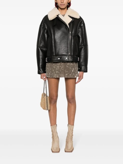 Acne Studios leather shearling jacket - Brown - zdjęcie produktu nr 1