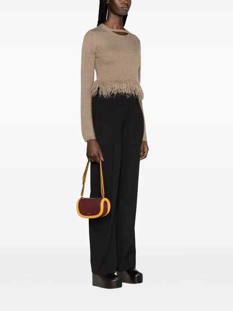 JW Anderson fringed-hem cropped jumper - Brown - zdjęcie produktu nr 2
